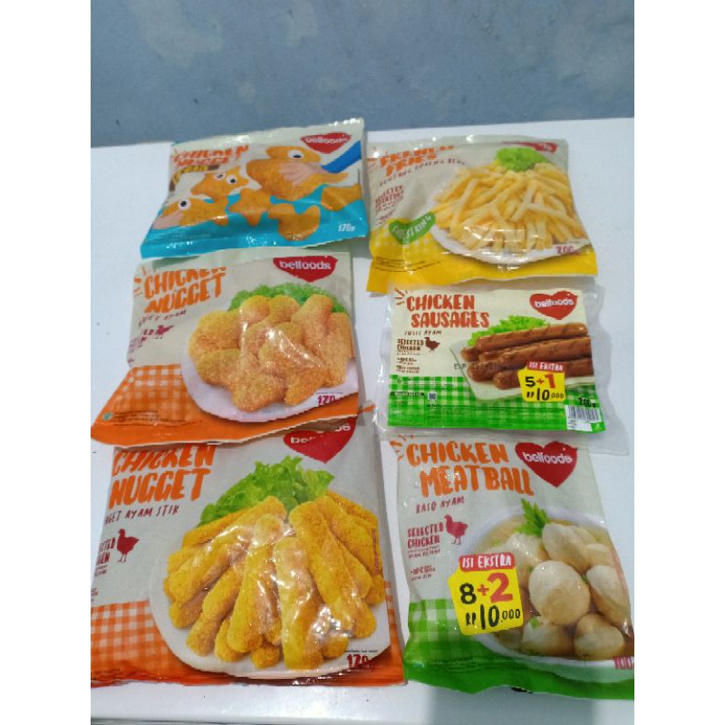 

Belfoods Nugget Stik , Nugget ceria ,Nugget ,Kentang, Sosis , Baso ayam