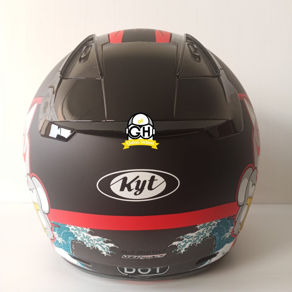 HELM HALF FACE KYT DJ MARU KYT DJMARU MOTIF KABUKI CAT MATT GUNMETAL