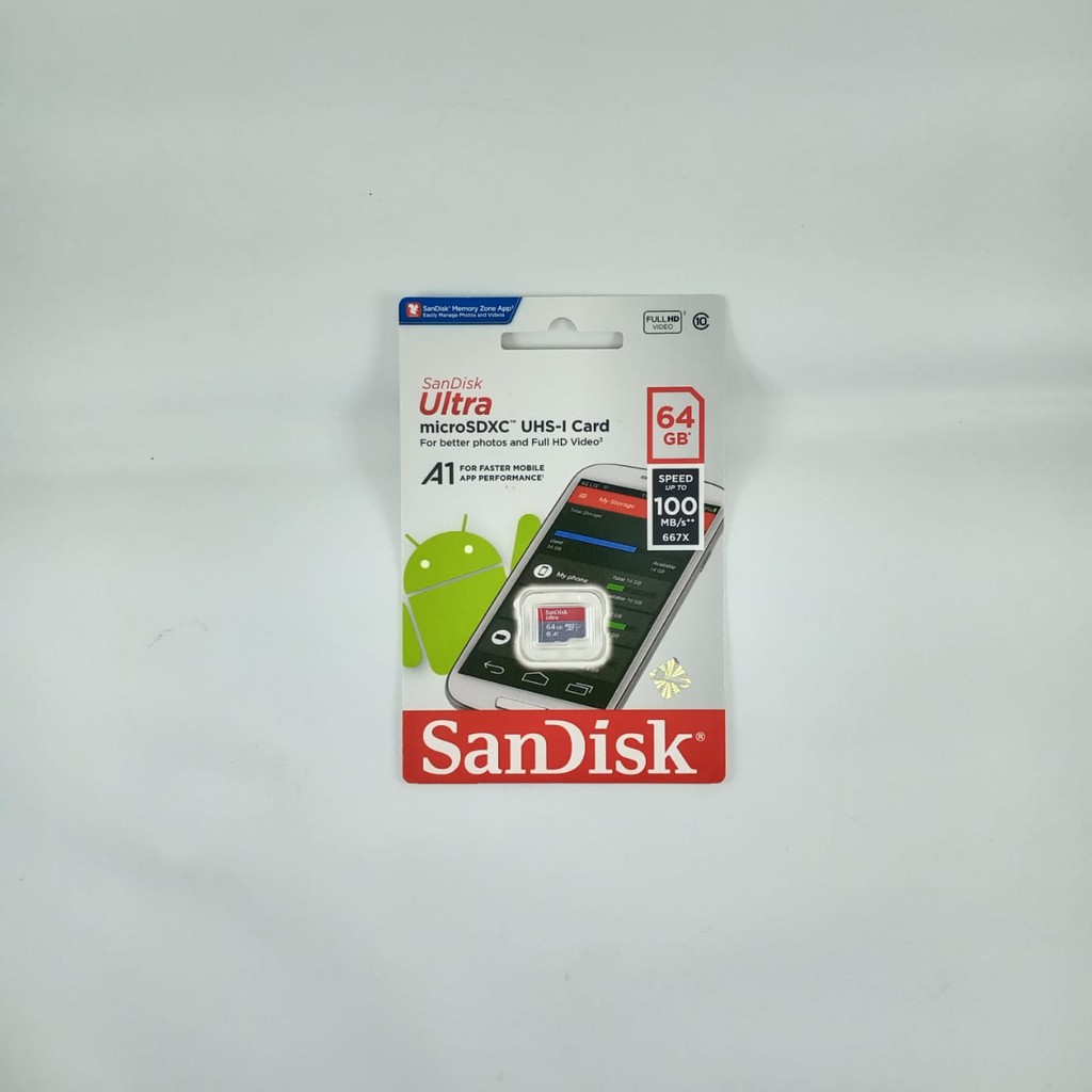 MEMORY MICRO-SD SANDISK ULTRA 64GB CLASS 10 ORIGINAL 100MB/s