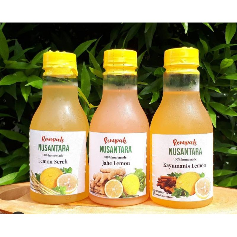 Rempah Nusantara-Minuman Segar Jahe Lemon/Sereh Lemon/Kayu Manis Lemon
