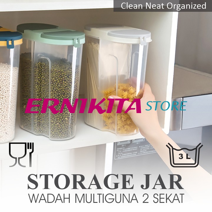 TOPLES 2 SEKAT TEMPAT CEREAL BIJI BIJIAN - Wadah Serbaguna