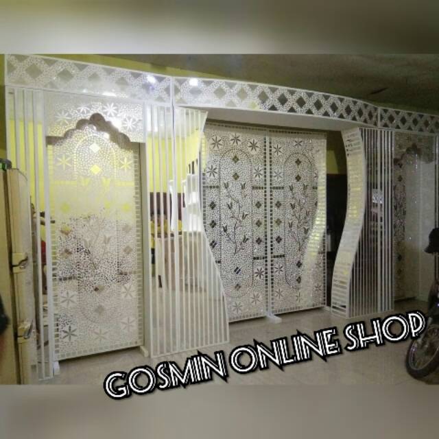 Dekorasi pelaminan karet kaca