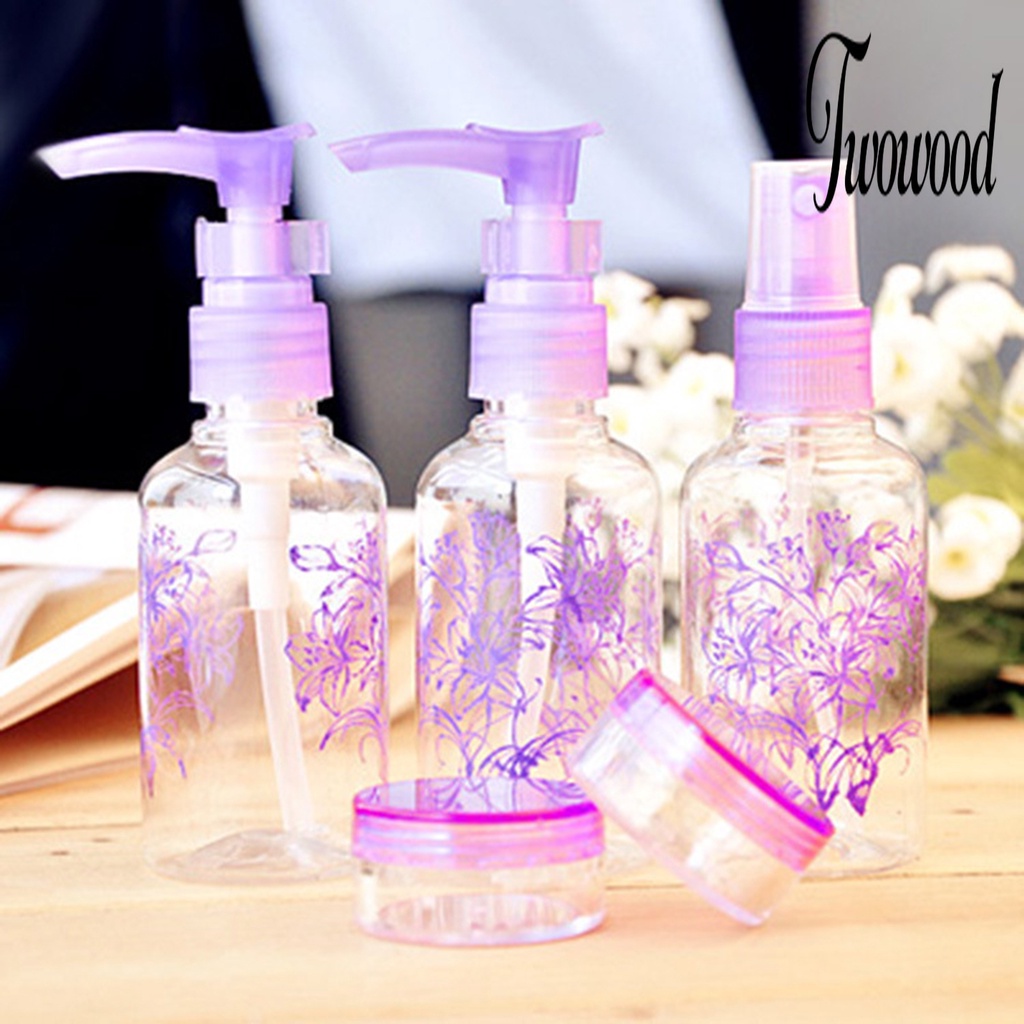 1 Set Botol Dispenser Isi Ulang Model Semprot Anti Slip Anti Bocor Untuk Makeup Travel