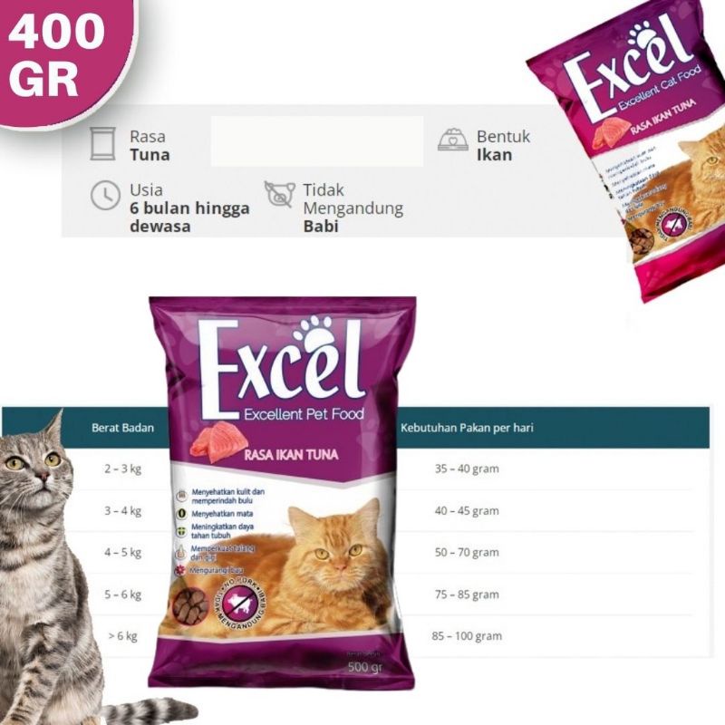 Excel Makanan Kucing Freshpack 500 gram cat food shaestore15