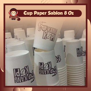 Paper Cup Gelas 8 oz Sablon Custom Free Desain | Shopee Indonesia