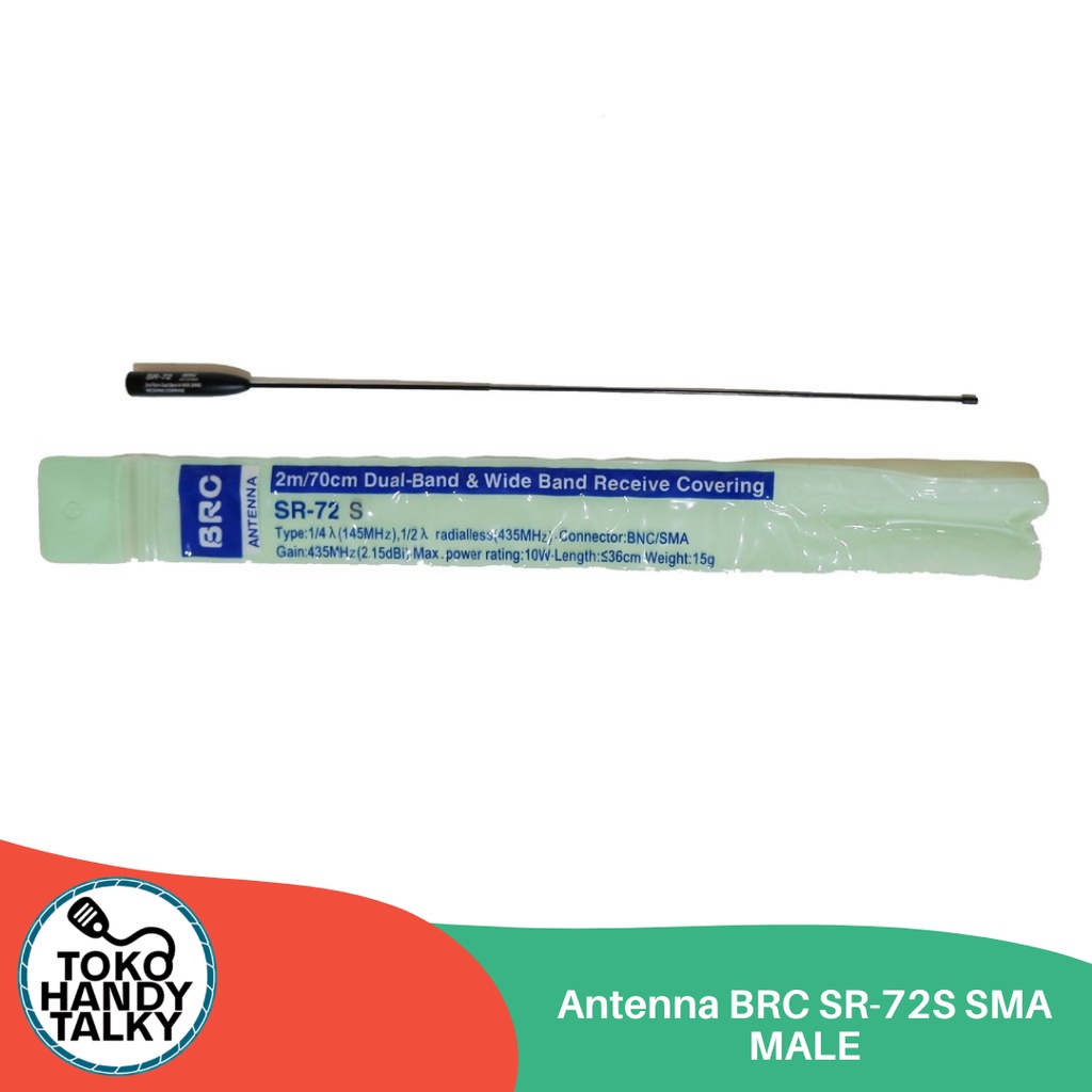 ANTENNA BRC SR-72S SR72 SR 72 SMA MALE ANTENA DUAL BAND HT CHINA BAOFENG ALINCO YAESU ORIGINAL TAIWAN