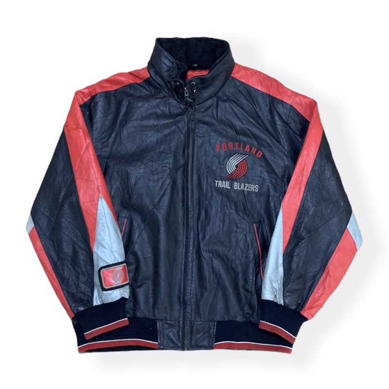Vintage Leather Jacket Portland Blazers by NBA