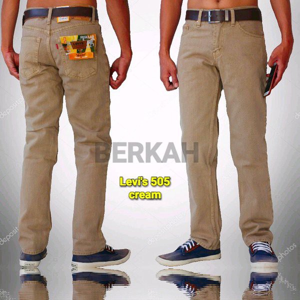 DF54R CELANA JEANS LEVIS 505 REGULAR CREAM