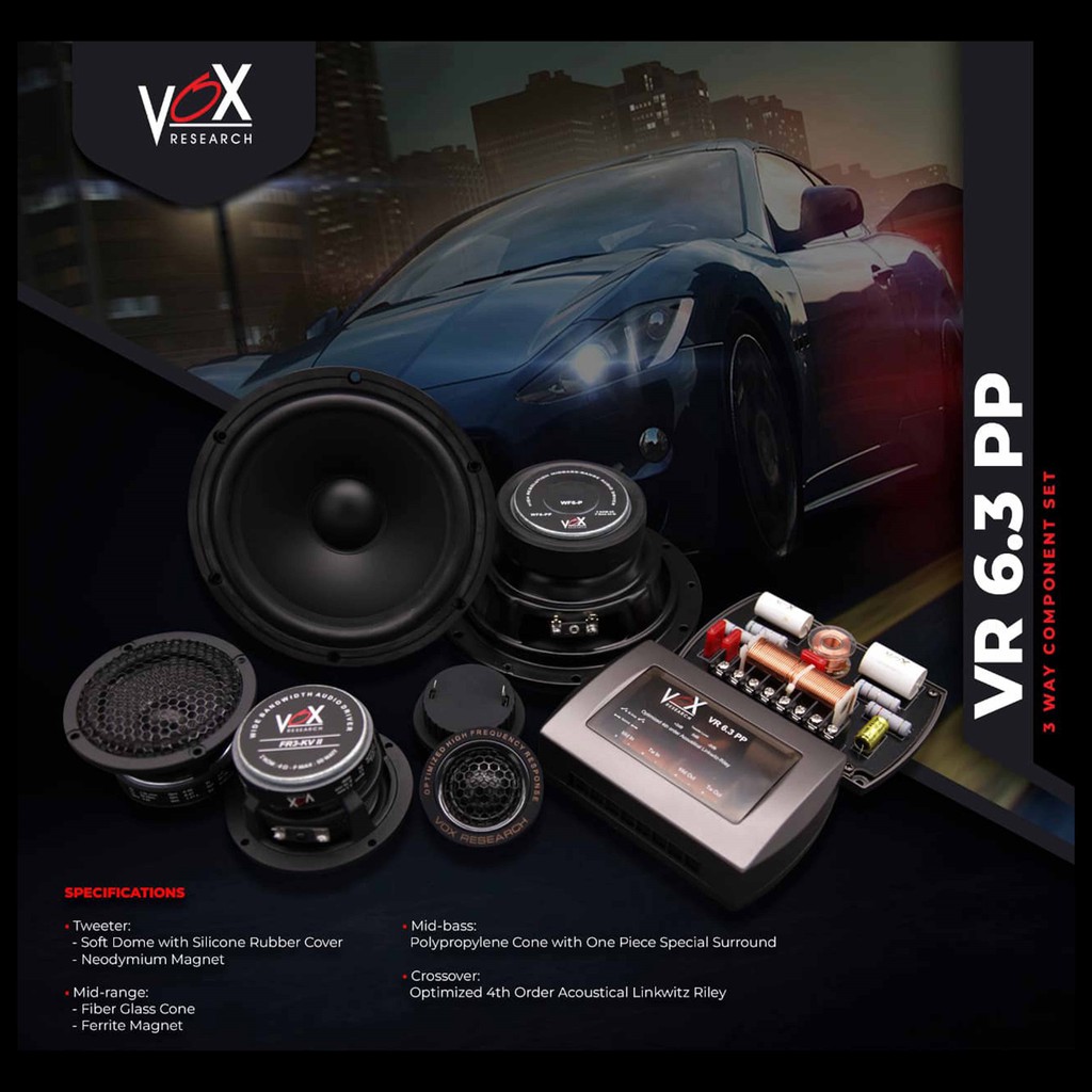 Vox Research VR6.3 PP Speaker Component 3-Way Kit