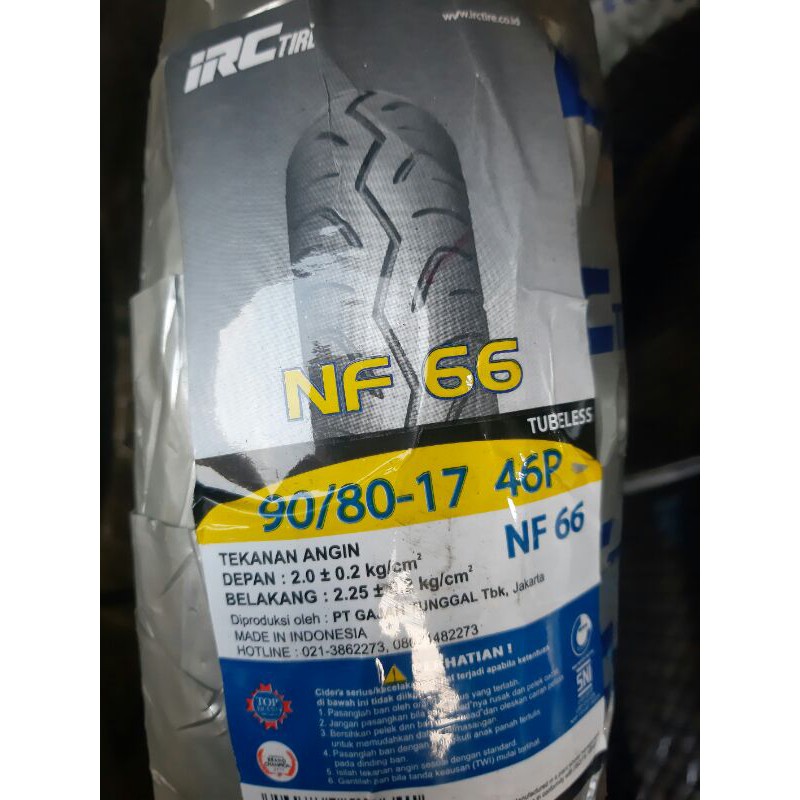 Ban IRC 90/80-17 NF66 Tubeless