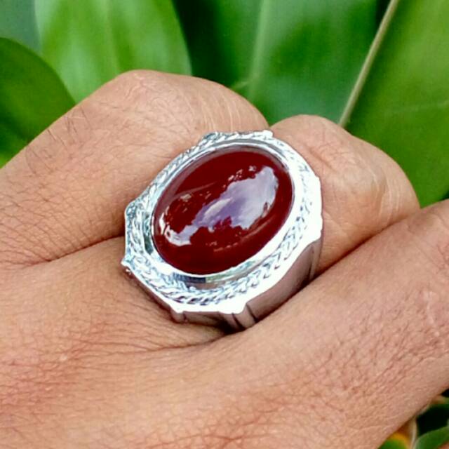 Cincin Batu Akik Natural Red Brown Rafflesia Super Termurah