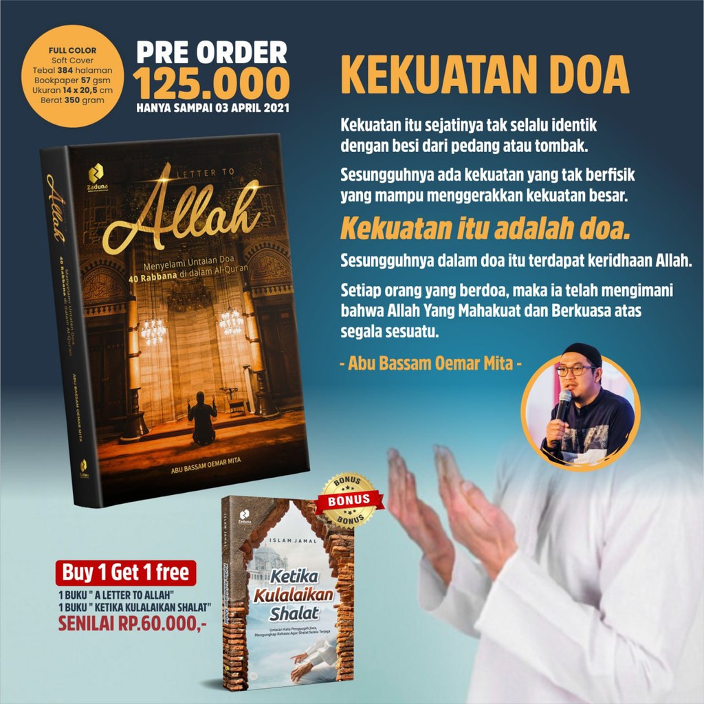 A Letter To Allah PROMO 100RB DAPAT 5 BUKU Menyelami Untain Doa 40 Robbana di Dalam Al-Quran ZDN