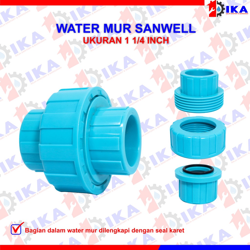 SOK WATER MUR POLOS (MERK SANWELL ORI100%)  1/2 - 11/2 - 11/4 Inch / SAMBUNGAN PIPA KUALITAS BAGUS