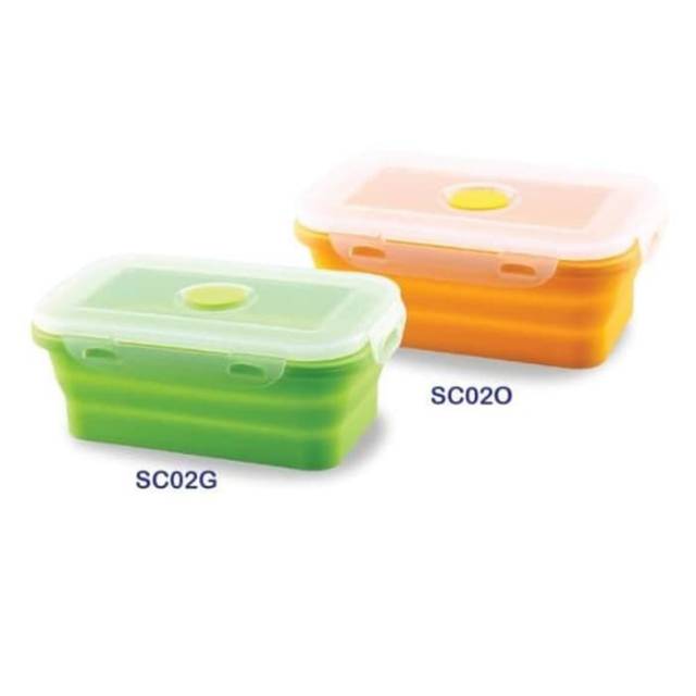 BABY SAFE Collapsible Food Container 540ml Persegi Tempat Bekal Lipat