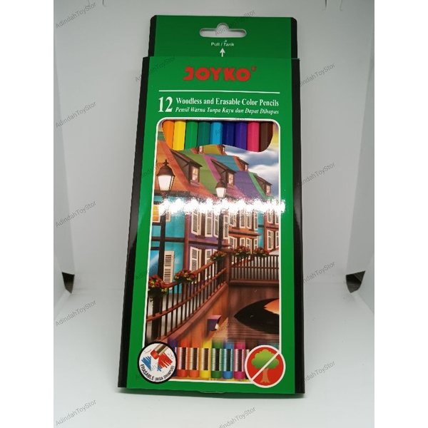 

pensil warna woodless joyko isi 12 warna cp 104