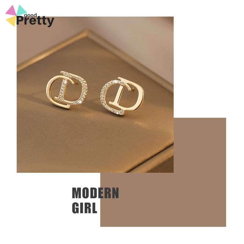 925 Perak Personalised berlian litto anting -anting niche desain anting -anting waktu sederhana - PD