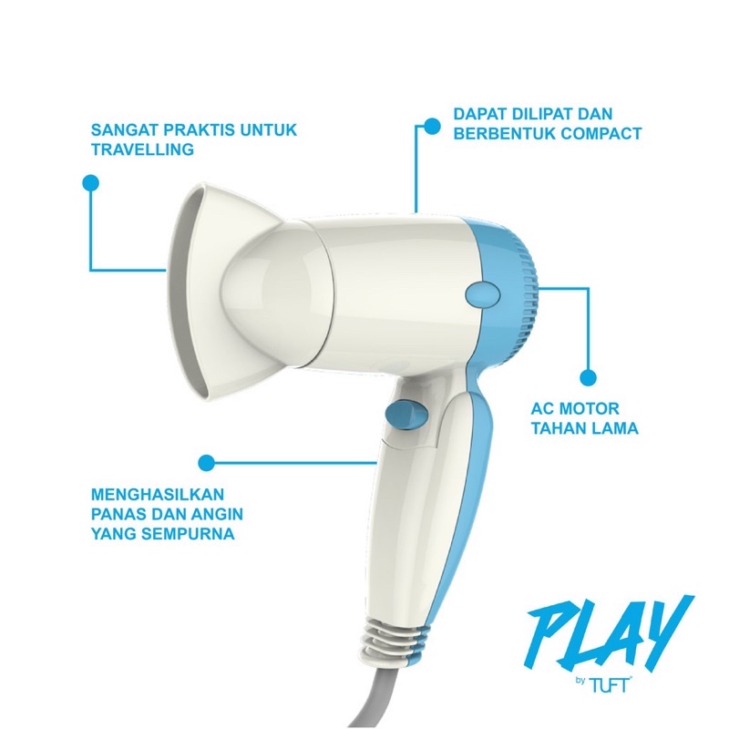 Play by TUFT Hair Dryer Travel Portable Import