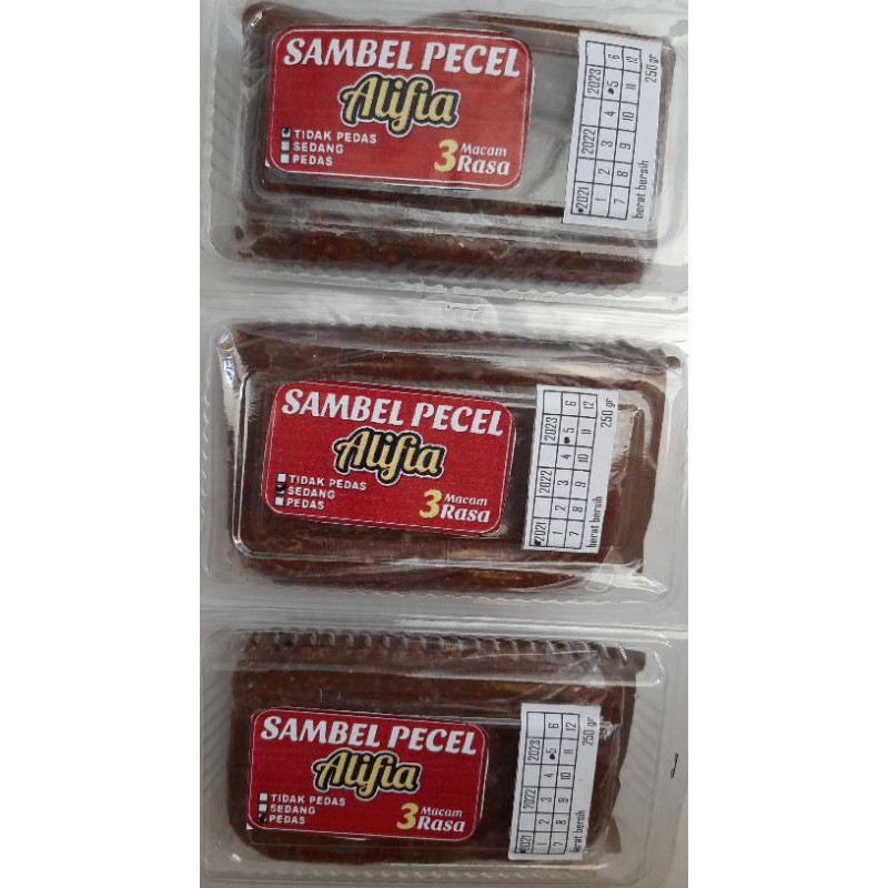 

Sambal Pecel Alifia 250 gr (Pedas, sedang, tidak pedas)