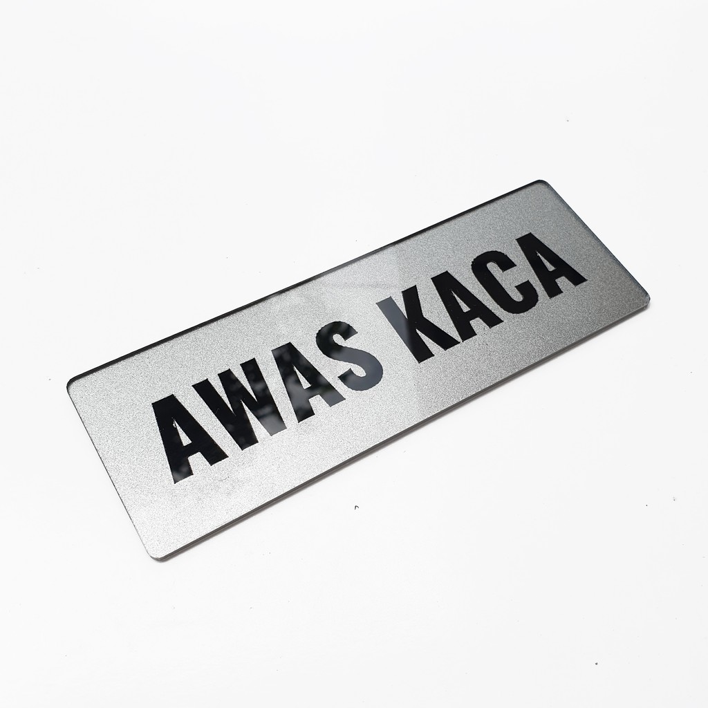 SIGN AKRILIK Pintu - AWAS KACA - Signage Cafe/Resto 14.5cm x 5cm