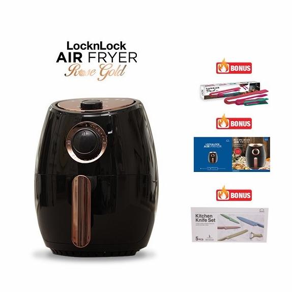 LOCK N LOCK AIR FRYER ROSE GOLD + 4S FOOD CONTAINER stok melimpah