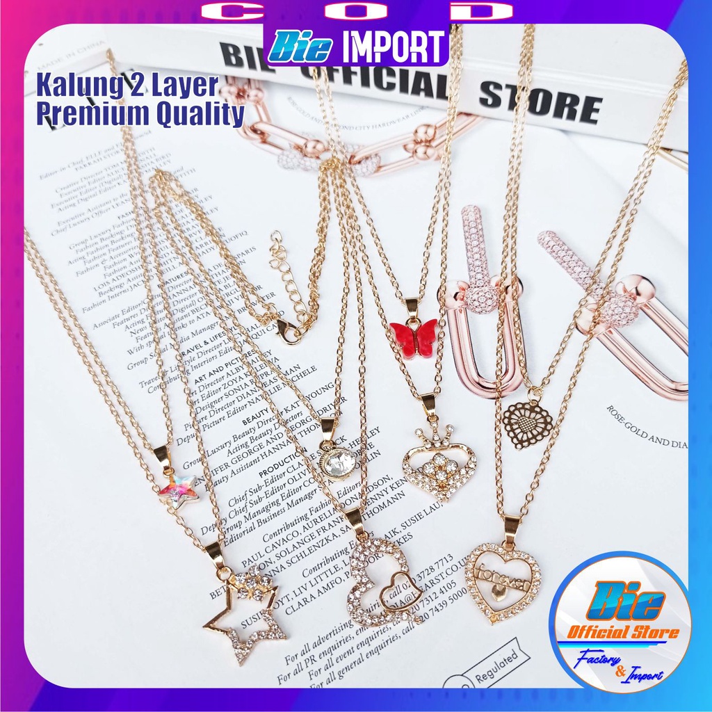 Kalung Korea 2 Layer Premium Impor Best Seller