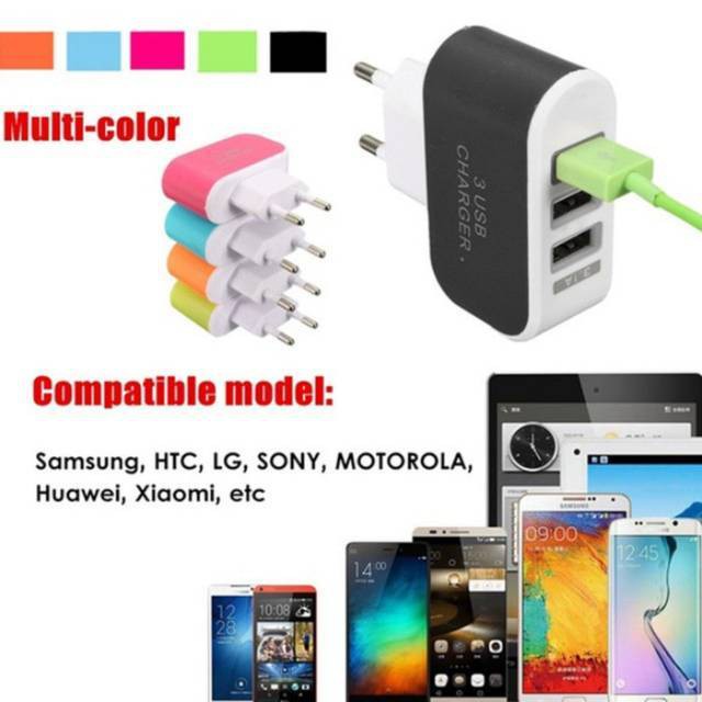 BATOK CHARGER 3 USB  / ADAPTER SAMSUNG 3USB KEPALA CAS ANDROID SB