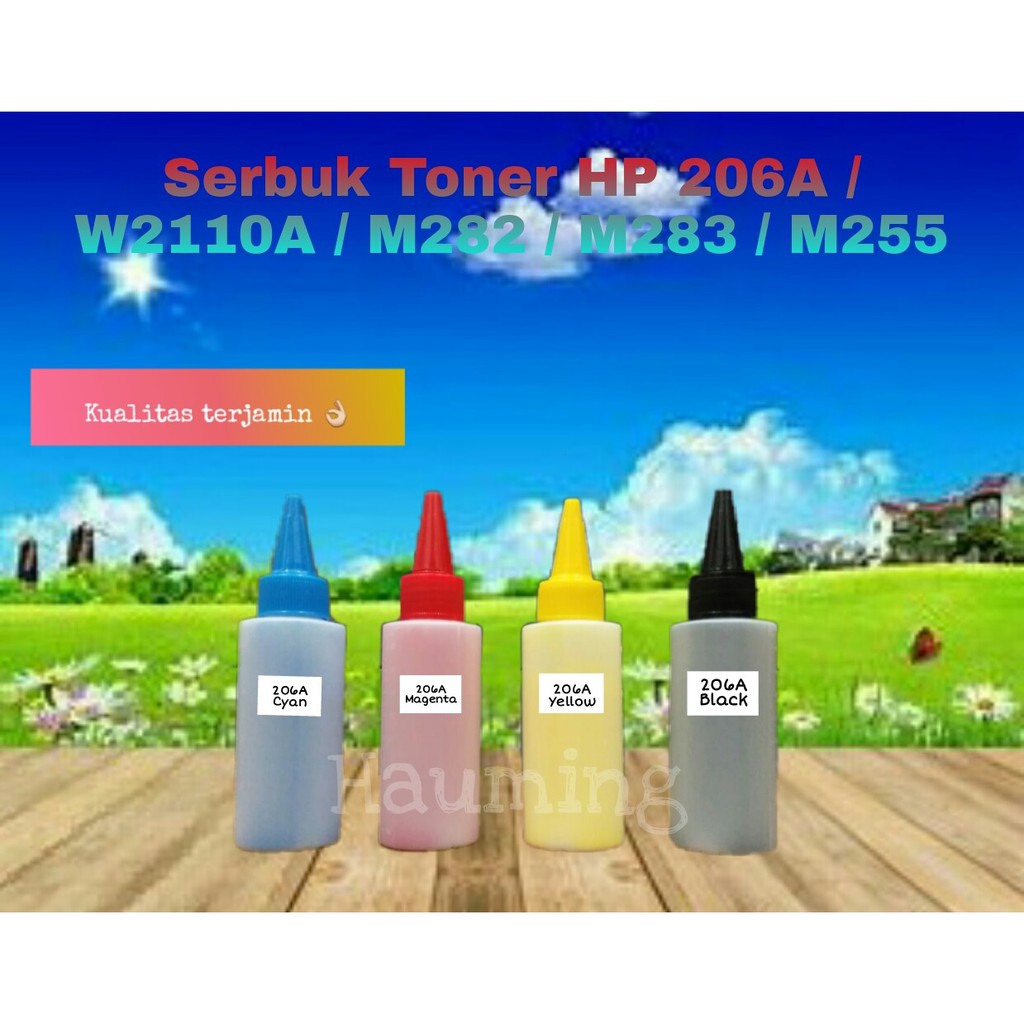 Serbuk Toner Refill HP 206A W2110A MFP M282nw M283cdw M255dw M255 CMYK 1x isi