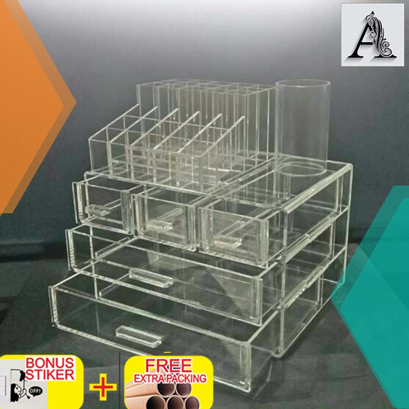 

Grosir tempat kosmetik akrilik E4acrylic make up Organizer