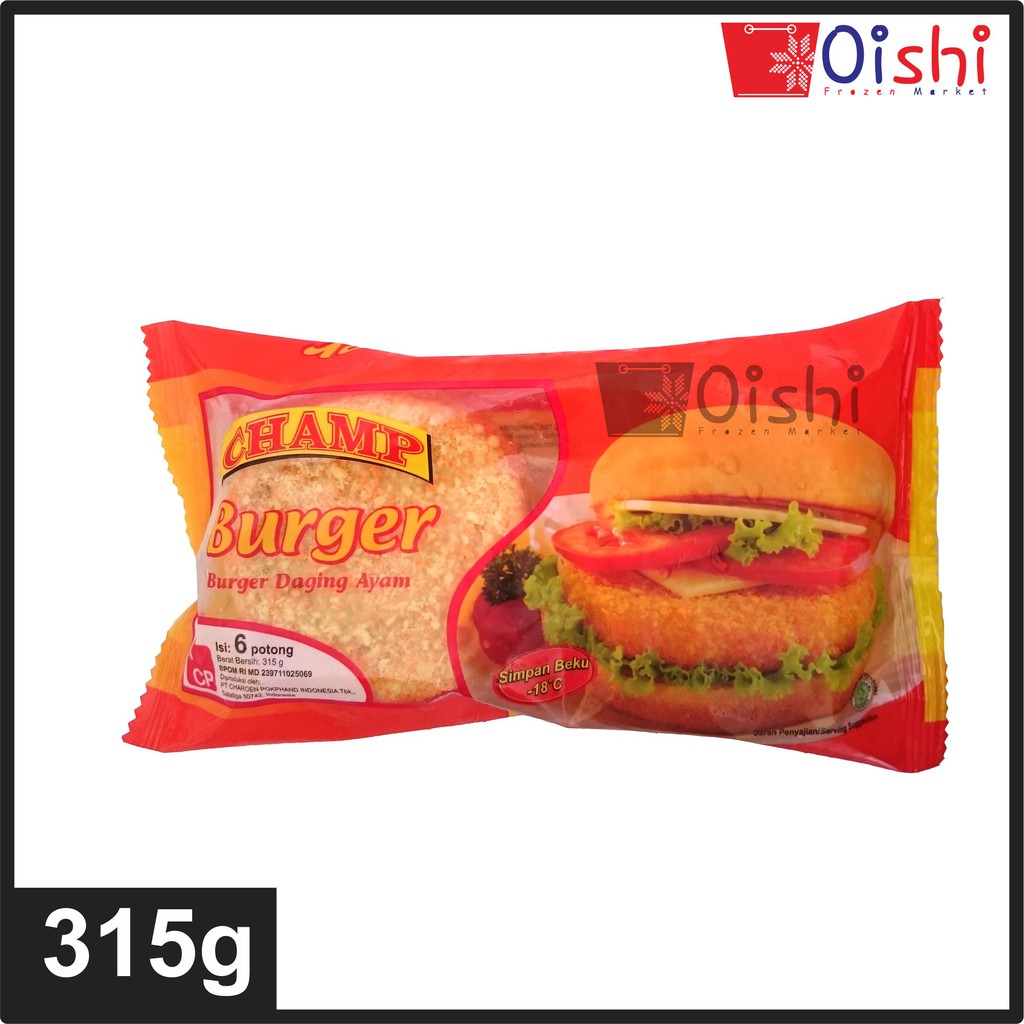 

Champ Burger Ayam 315g (isi 6pcs)