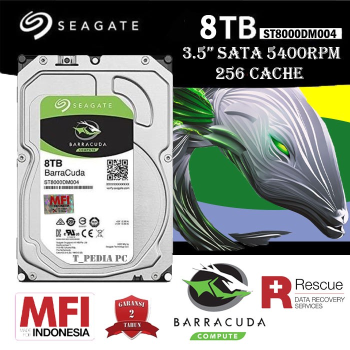 Seagate Barracuda 8TB Harddisk Internal - HDD SATA 3.5&quot;