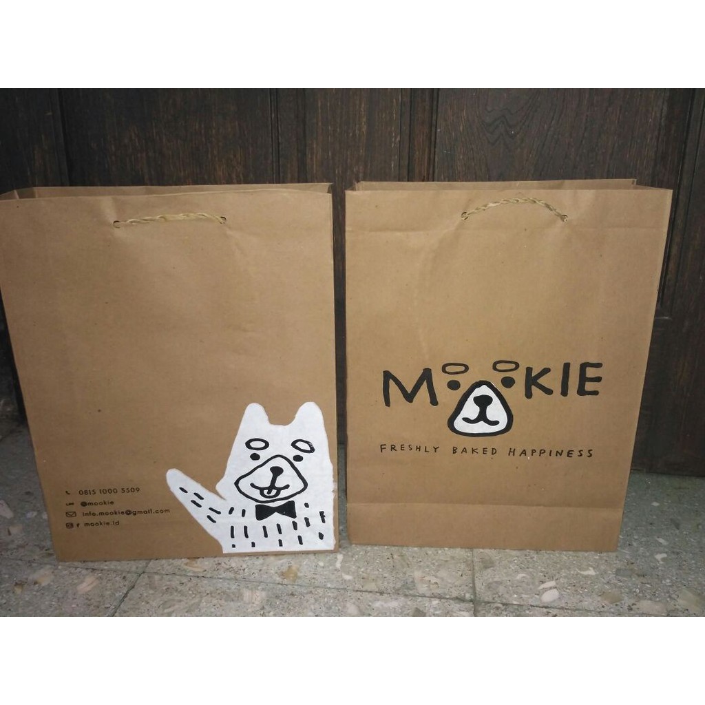 

Paperbag sablon2 sisi ukuran P25xL10xT32 cm, paperbag kraft coklat, paperbag murah, tas kertas