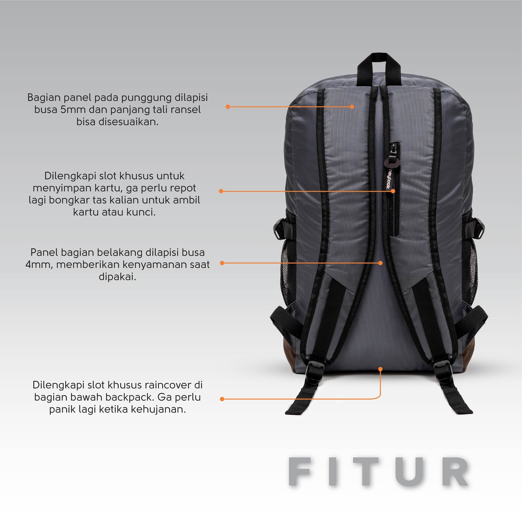 HEYLOOK Project - (Free Raincover) Tas Ransel Pria Wanita Backpack HIGHER Prime Tas Ransel Laptop Cowok Cewek