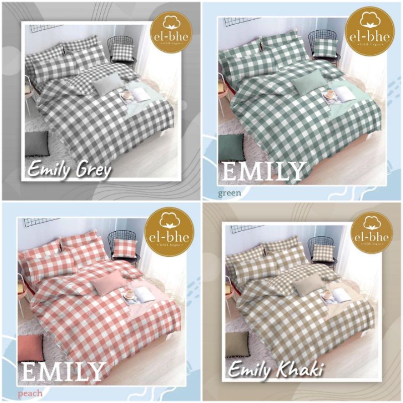 Sprei katun Elbhe motif EMILY Kotak-kotak | ready sEmua ukuran | sprei katun halus
