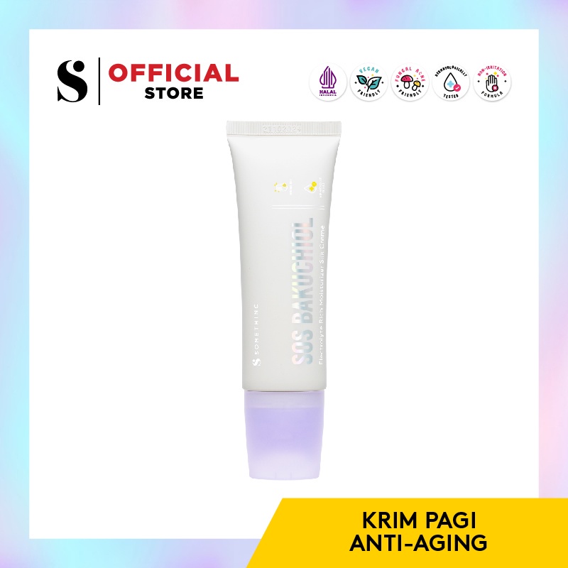 Somethinc SOS Bakuchiol Electrolyte Rich Moisturizer Silk Creme - Krim Pagi 25ml