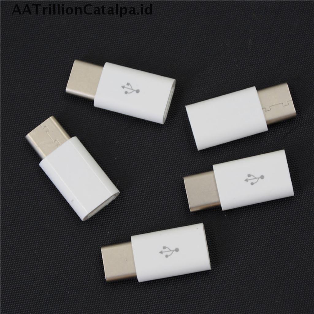 5pcs Adapter Konverter Konektor USB Tipe C Male Ke Micro USB 3.1