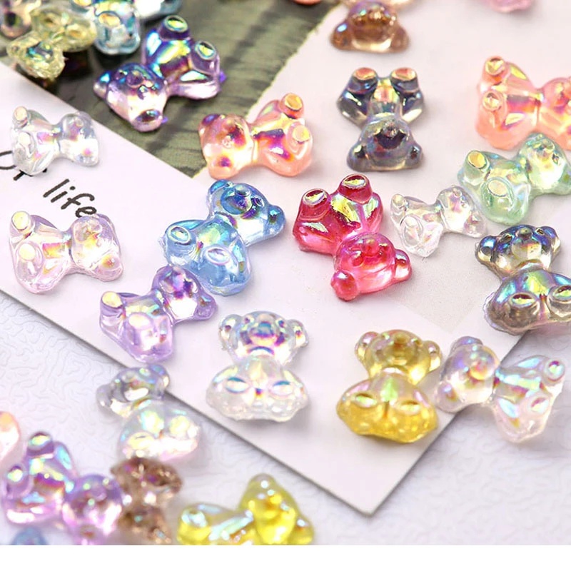 [Featured] 1 Pc Aurora Kawaii Bear Accessories Resin Nail Crafts