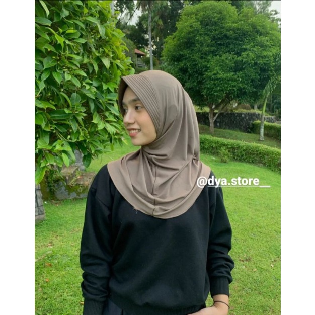 JILBAB SPORT - Hijab Sporty / Hijab Instant / Hijab Sporty Olah Raga Spandek Bergo Polos-Hanzel