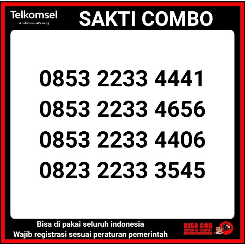 nomor cantik telkomsel as 0823 223334 xx