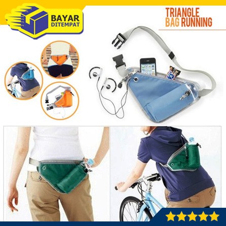 Tas Pinggang Segitiga Olah Raga Lari Sepeda Traveling Olahraga Outdoor Out Door Wisata Jalan Jalan