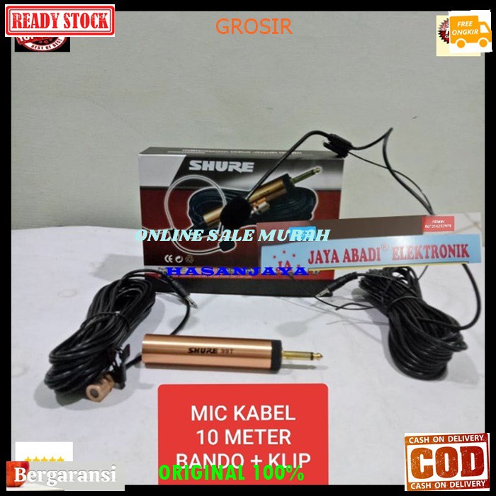 G61 Shure mic kabel headset jepit clip on kancing kerah baju condesor bando klip mik cable profesional pro vocal vokal karaoke mikrophone microphone audio sound system panggung dj studio sensitif aux YOUTUBER  BISA DIGUNAKAN SEGALA JENIS AUDIO  BISA JG BU