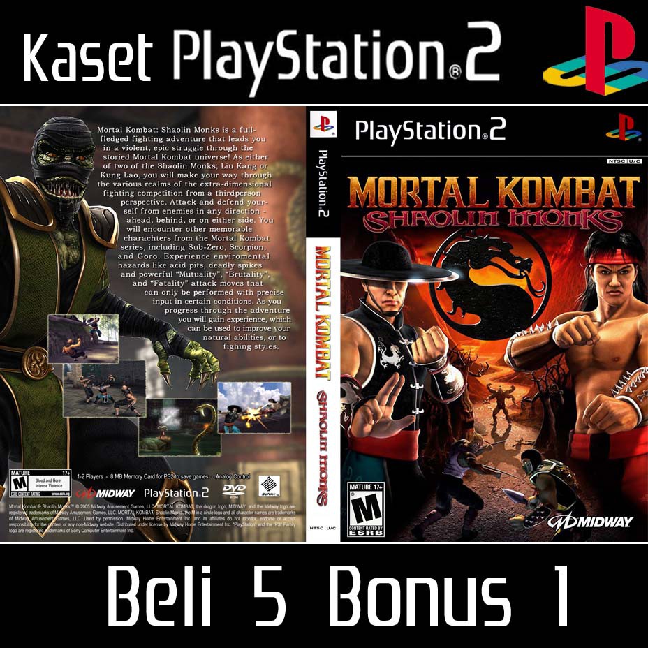 Jual Kaset Ps 2 Mortal Kombat Shaolin Monks Shopee Indonesia