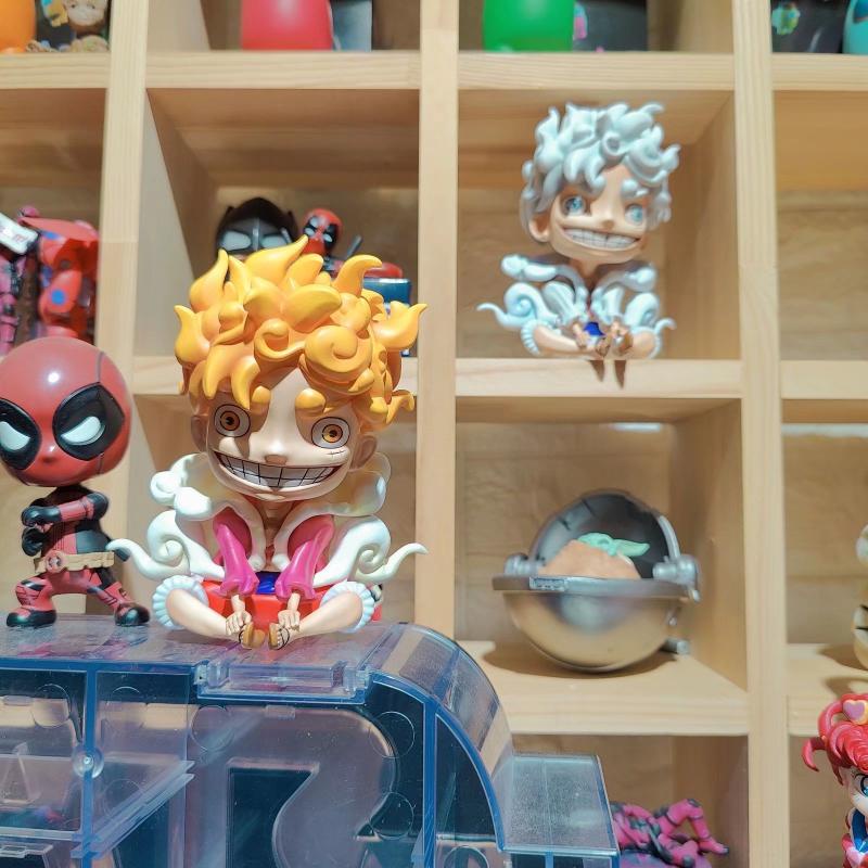 Anime One PieceLuffy Anime Figure Chibi Gear5 Q Versi Dewa Matahari Nika 12 cm PVC Action Figurine Collectible Model Toys Mainan Ulang Tahun