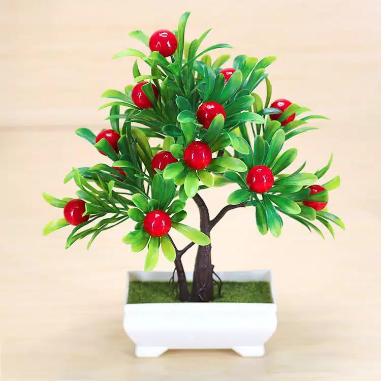OSM - T821 Tanaman Hias Buah / Tanaman Bunga Plastik / Bunga Dekorasi Rumah / Tanaman Ornamen-Cherry