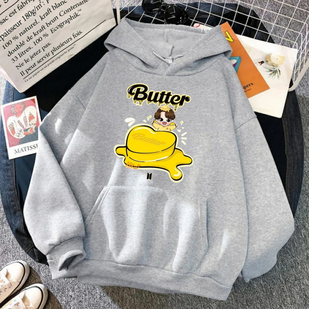 Hoodie KPop BTS Butter Murah Tebal Sweater Butter M XXL Wanita Dewasa Oversize