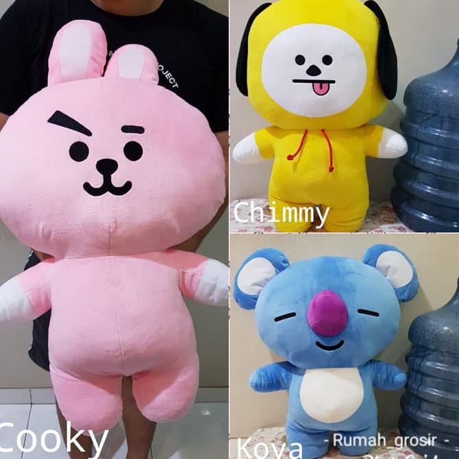 .:. LANGSUNG KIRIM BONEKA MURAH MERIAH.:. BONEKA BT21 BTS UKURAN JUMBO UNOFFICIAL COOKY CHIMMY KOYA