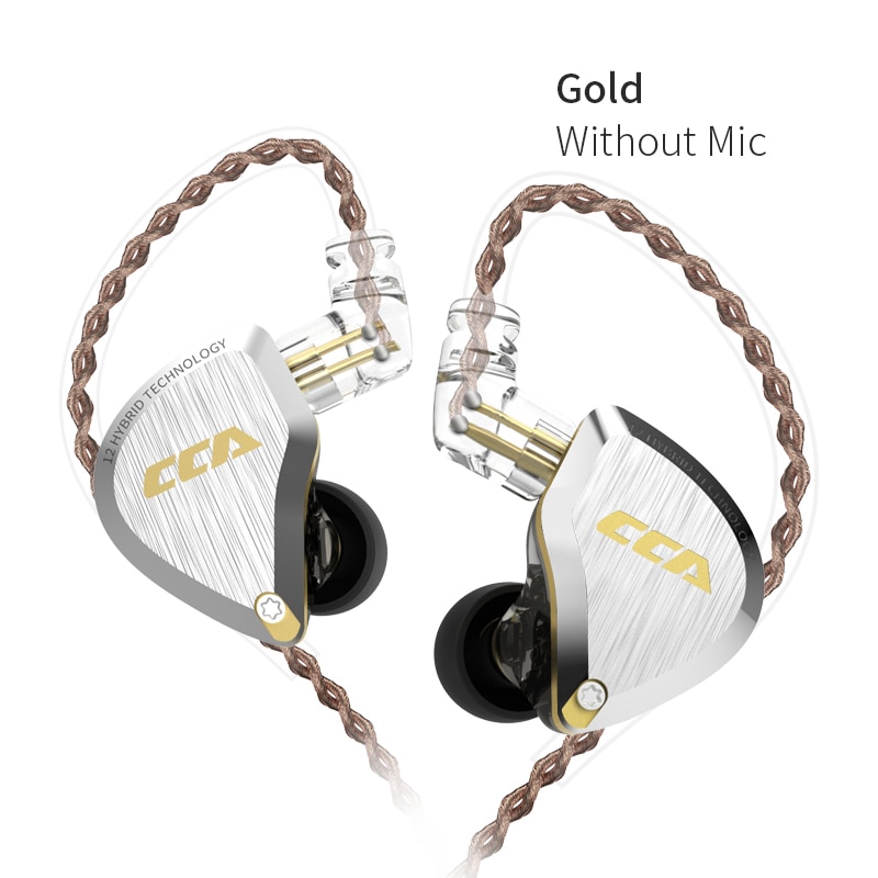 Cca C12 Earphone In Ear Hifi Bass 5ba + 1dd Hybrid Bahan Metal Dengan Fitur Noise Canceling