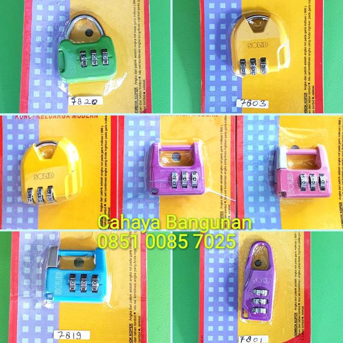 Kunci Gembok Kecil Tas Koper Travel Nomor Kode Angka Lucu Warna SOLID TERBAIK