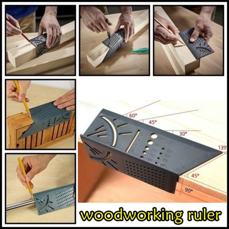 

marking 3D woodworking ruler / penggaris siku mitre 3D / marking gauge