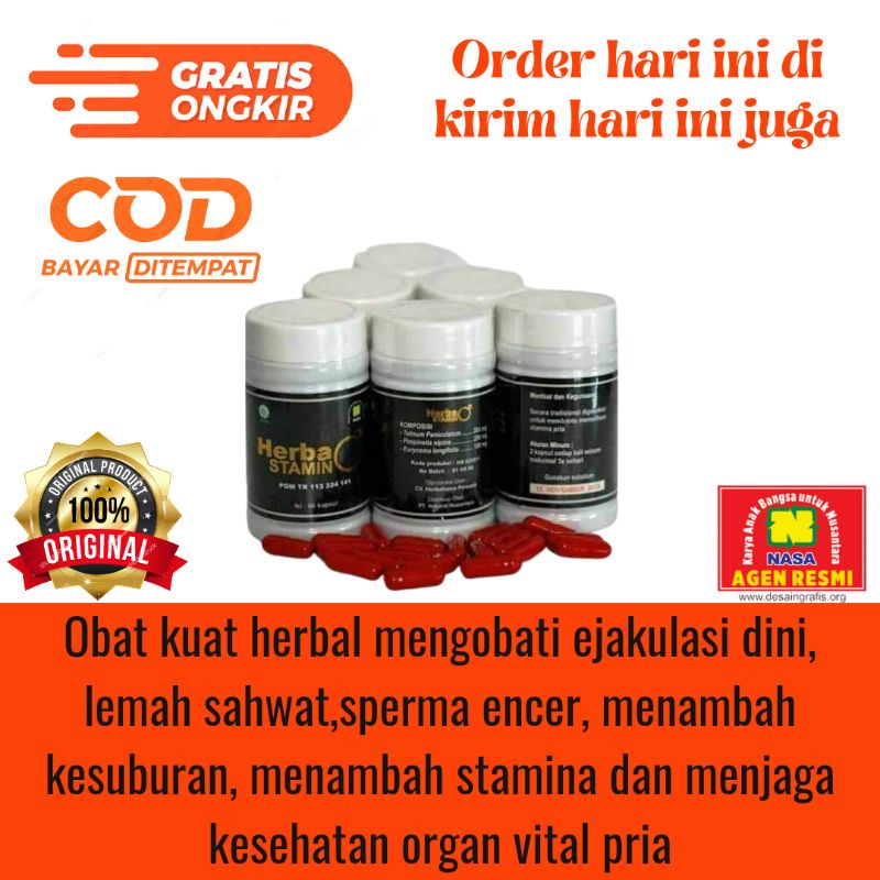Herbastamin Nasa Penambah Stamina Pria Dewasa Obat Kuat Pria Obat Perangsang Herbal Kesehatan Pria