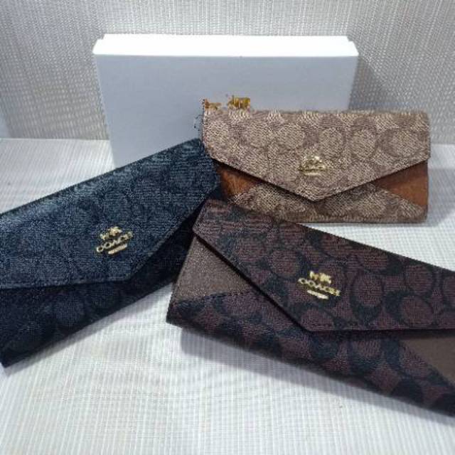 Dompet panjang kancing envelope wanita import premium